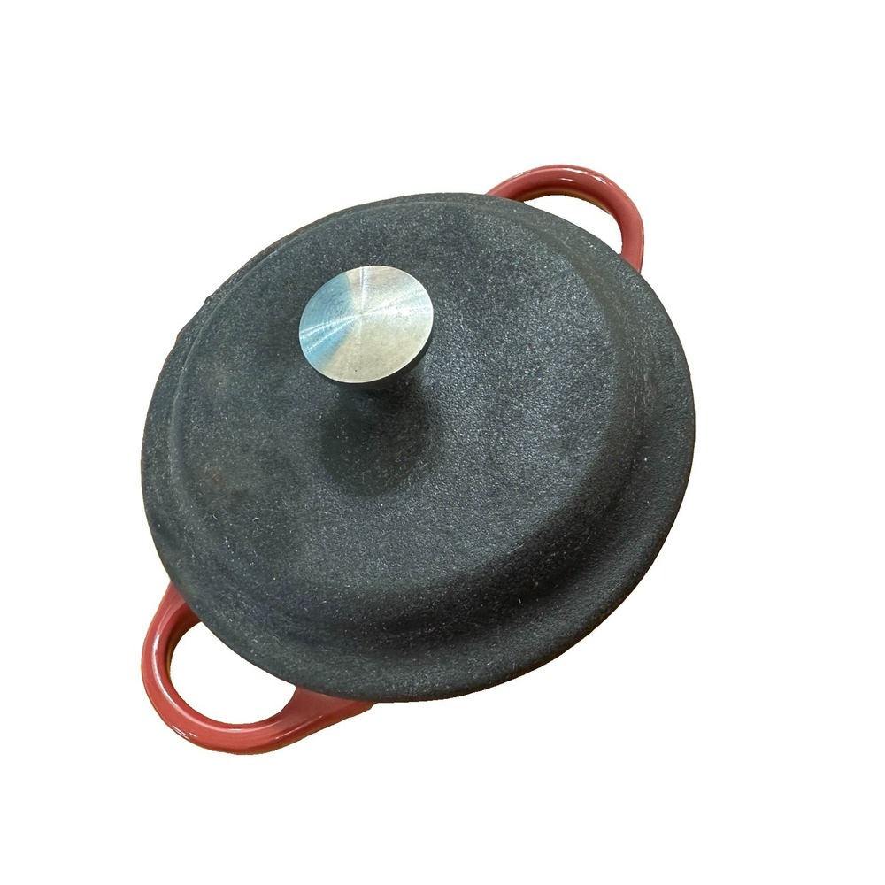 Le Creuset Petite Cocotte Casserole Lid Mini Cast Iron Cerise Red 8 Oz